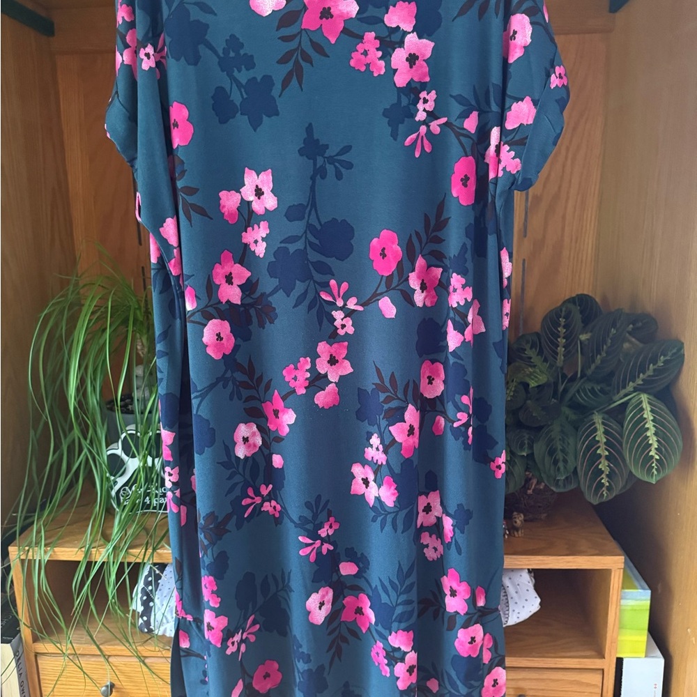 Floral Dress with Pink and Blue Pattern